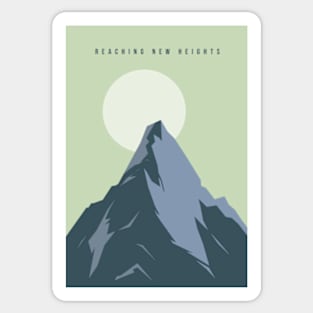 Reaching New Heights Mountaintop Illustration Sticker